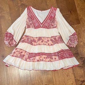 Free People My Love Red Mini Dress